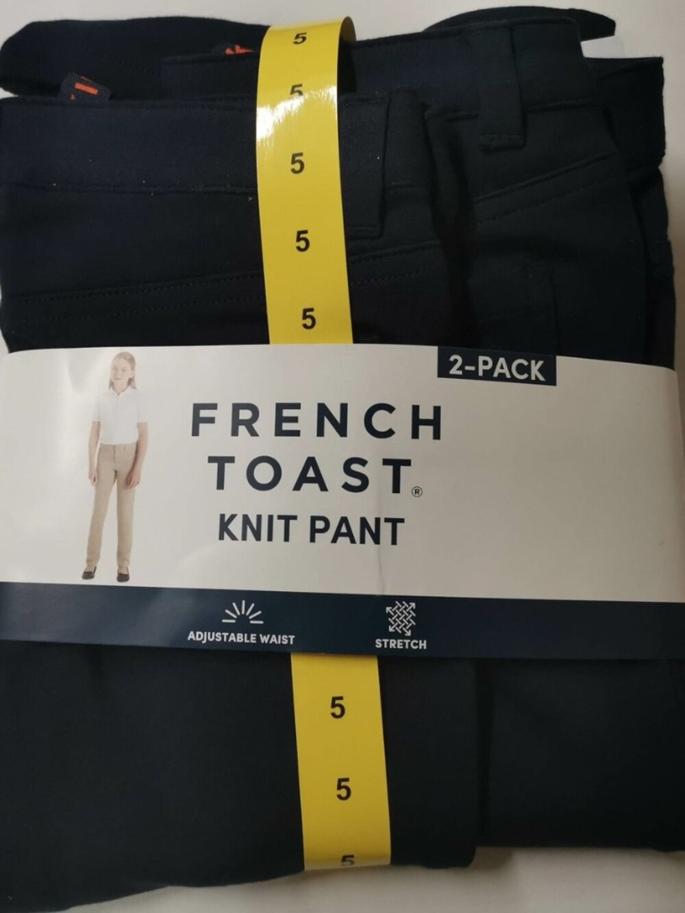 Girls French Toast 2-PACK Knit pants, Size 5 - NAVY - 1402672